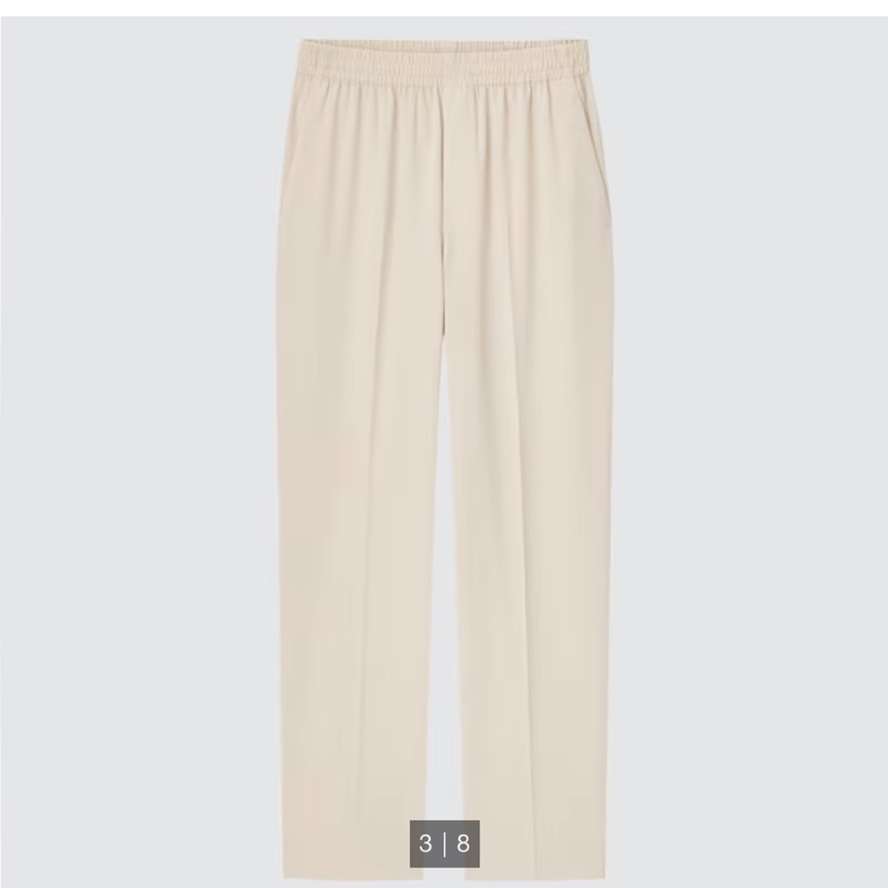 Uniqlo wide leg trouser in natural / beige color